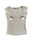 dsquared2 swoop neck feather top
